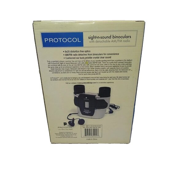 Protocol 6592 Sight-n-Sound Binoculars With Detactable Am/FM Radio 8X20 - Picture 2 of 2